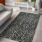 Gray Cheetah Leopard Pattern Print Sillvela Area Rug