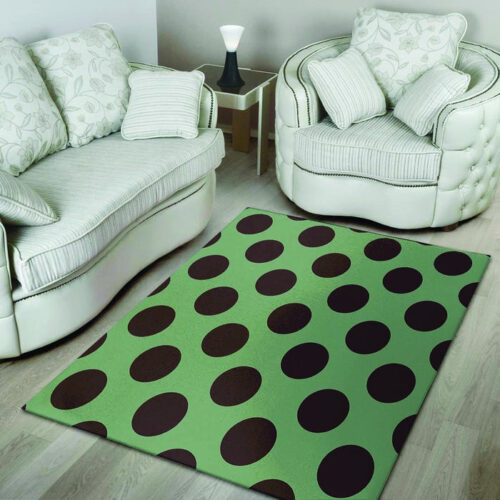 Green And Black Polka Dot Sillvela Area Rug