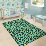 Green Leopard Sillvela Area Rug