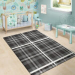 Grey Plaid Tartan Sillvela Area Rug