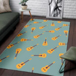 Guitar Print Pattern Sillvela Area Rug
