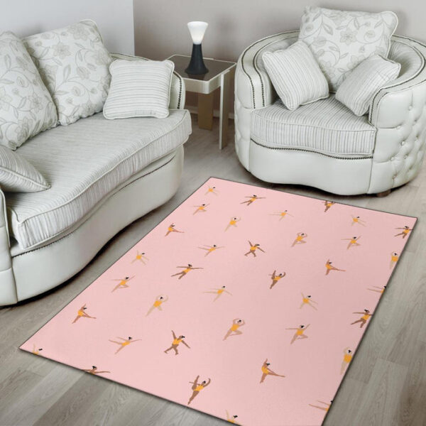 Gymnastics Pattern Print Sillvela Area Rug