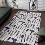 Hair Stylist Print Pattern Sillvela Area Rug