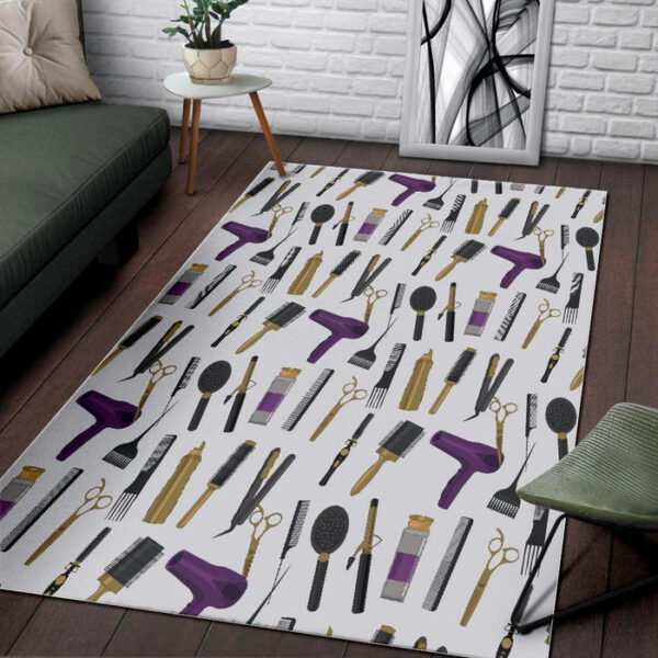 Hair Stylist Print Pattern Sillvela Area Rug