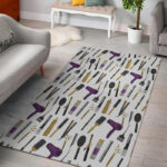 Hair Stylist Print Pattern Sillvela Area Rug