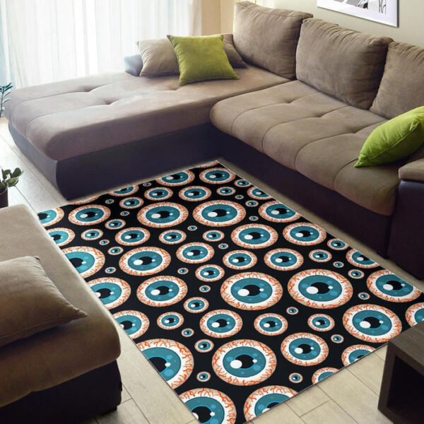 Halloween Zombie Eyes Pattern Print Sillvela Area Rug