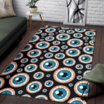 Halloween Zombie Eyes Pattern Print Sillvela Area Rug