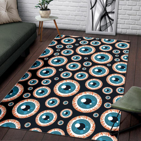 Halloween Zombie Eyes Pattern Print Sillvela Area Rug