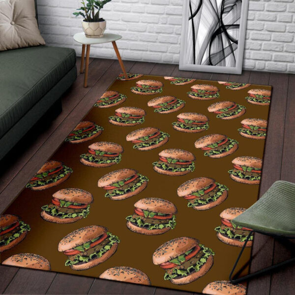 Hamburger Brown Pattern Print Sillvela Area Rug