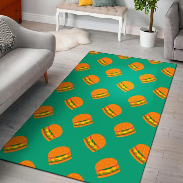 Hamburger Pastel Pattern Print Sillvela Area Rug