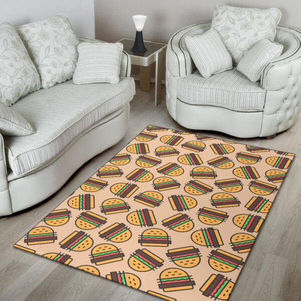Hamburger Pattern Print Sillvela Area Rug