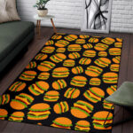 Hamburger Print Pattern Sillvela Area Rug
