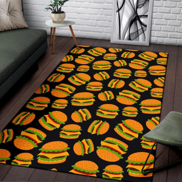 Hamburger Print Pattern Sillvela Area Rug