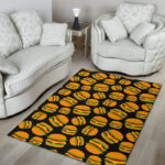 Hamburger Print Pattern Sillvela Area Rug