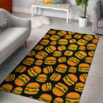 Hamburger Print Pattern Sillvela Area Rug