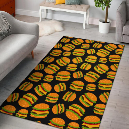 Hamburger Print Pattern Sillvela Area Rug