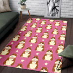 Hamster Print Pattern Sillvela Area Rug