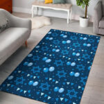 Hanukkah Balloon Print Pattern Sillvela Area Rug