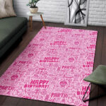 Happy Birthday Pattern Print Sillvela Area Rug