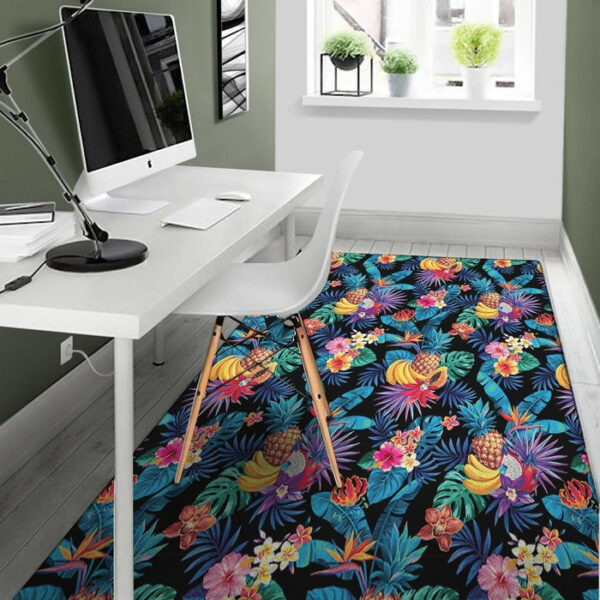 Hawaiian Fruit Tropical Print Sillvela Area Rug