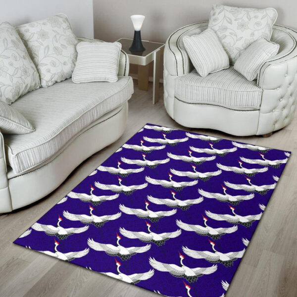 Heron Print Pattern Sillvela Area Rug