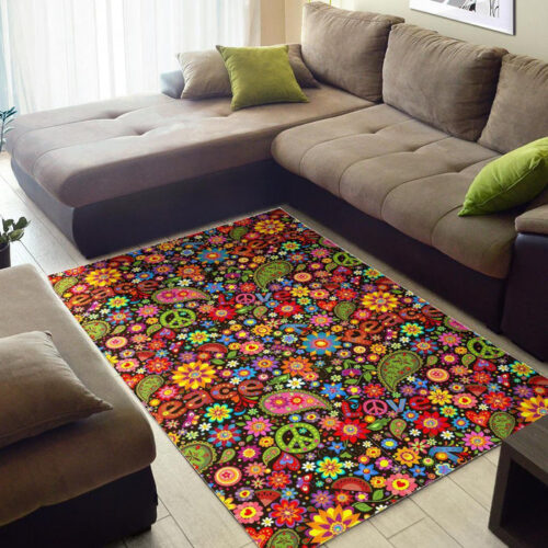 Hippie-Paisley-Floral-Peace-Sign-Pattern-Print-Floor-Mat-2_700x700