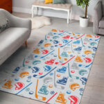 Hockey Pattern Print Sillvela Area Rug