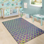 Holographic Snakeskin Print Sillvela Area Rug