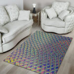 Holographic Snakeskin Print Sillvela Area Rug