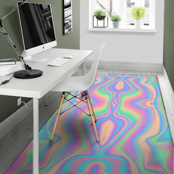 Holographic Trippy Sillvela Area Rug
