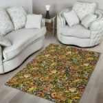 Honey Bee Psychedelic Gifts Pattern Print Sillvela Area Rug