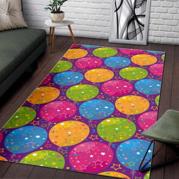 Hot Air Balloon Colorful Pattern Print Sillvela Area Rug