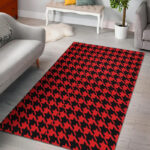 Houndstooth Pattern Print Sillvela Area Rug