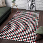 Houndstooth Print Pattern Sillvela Area Rug