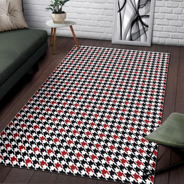 Houndstooth Print Pattern Sillvela Area Rug