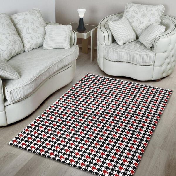 Houndstooth Print Pattern Sillvela Area Rug