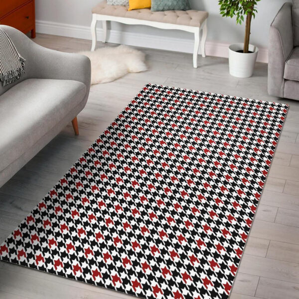 Houndstooth Print Pattern Sillvela Area Rug