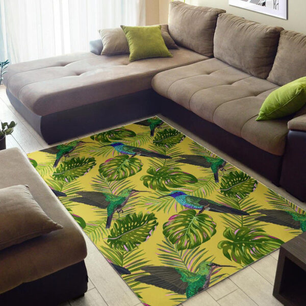 Hummingbird Palm Leaves Sillvela Area Rug