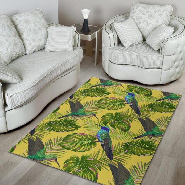 Hummingbird Palm Leaves Sillvela Area Rug