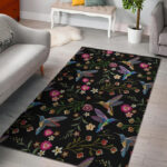 Hummingbird White Floral Sillvela Area Rug