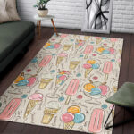 Ice Cream Cone Print Pattern Sillvela Area Rug