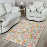 Ice Cream Cone Print Pattern Sillvela Area Rug