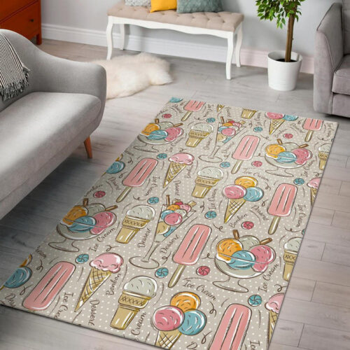 Ice Cream Cone Print Pattern Sillvela Area Rug