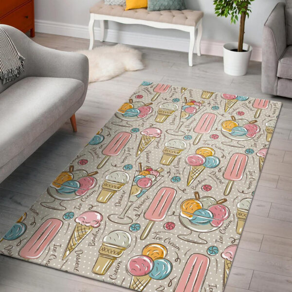 Ice Cream Cone Print Pattern Sillvela Area Rug