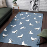 Ice Skate Print Pattern Sillvela Area Rug
