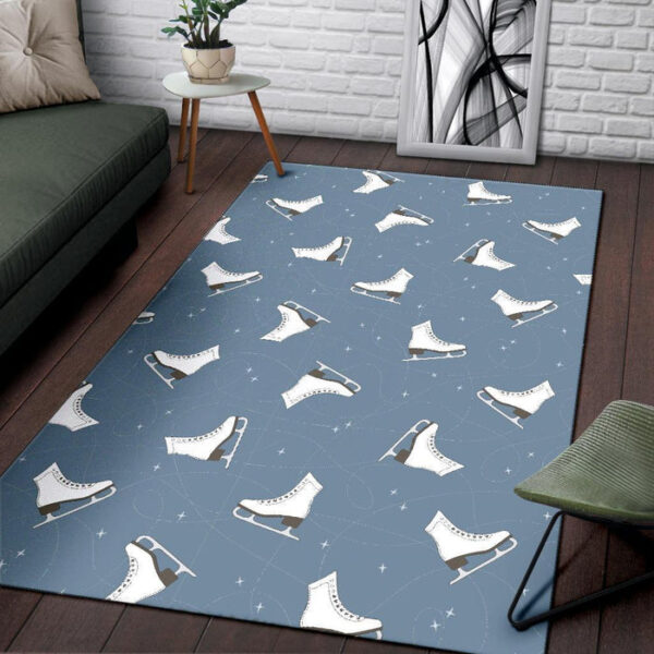 Ice Skate Print Pattern Sillvela Area Rug