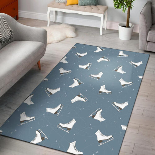 Ice Skate Print Pattern Sillvela Area Rug