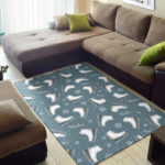 Ice Skate Snowflake Pattern Print Sillvela Area Rug