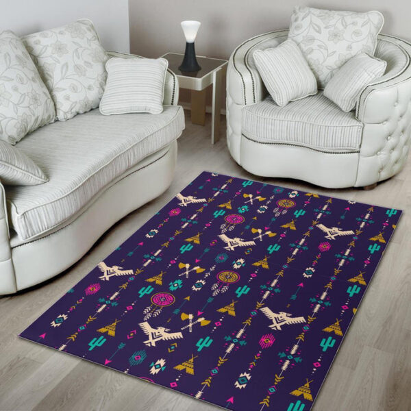 Indians Tribal Native Navajo American Aztec Print Sillvela Area Rug
