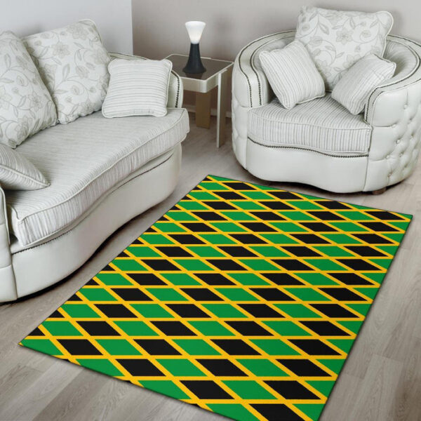 Jamaican Flag Pattern Print Sillvela Area Rug